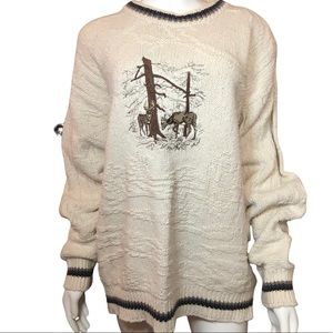 Vintage St. John’s Bay Chunky Knit Deer Sweater M